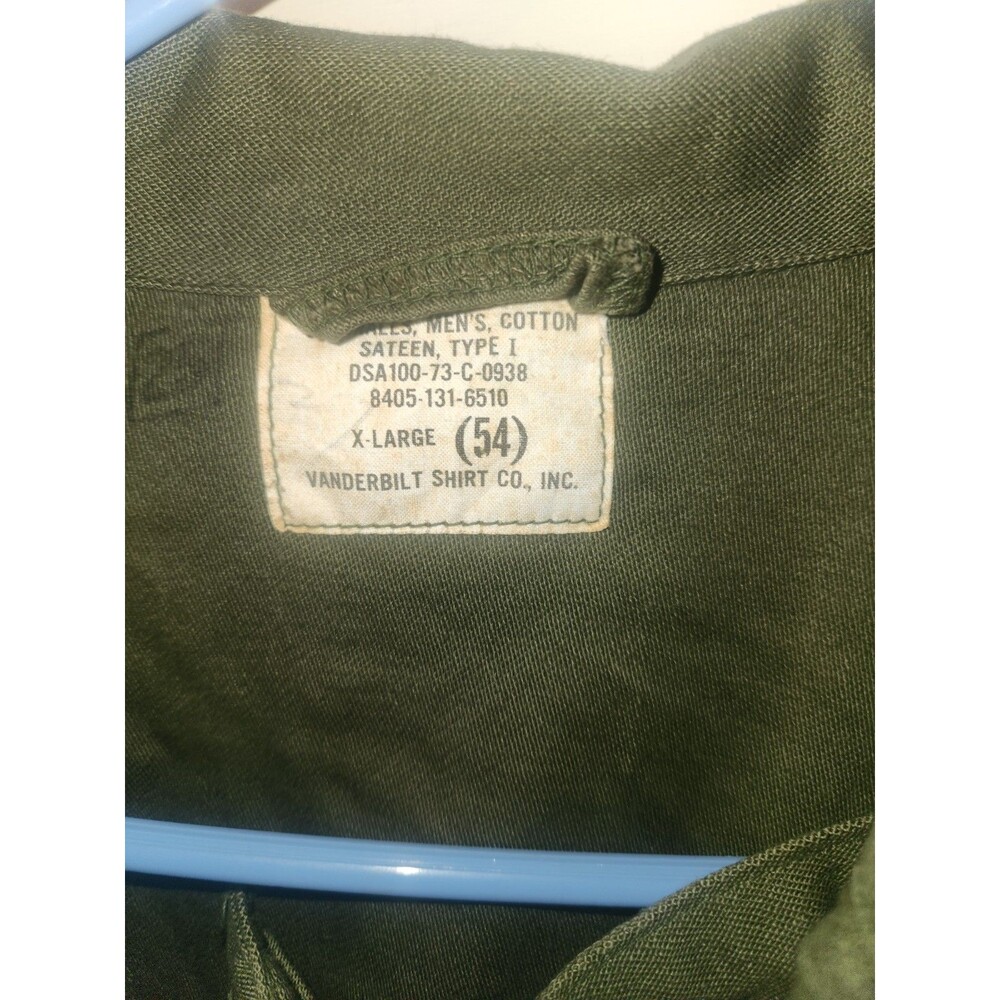 VINTAGE US Military Coveralls-Green Cotton Sateen - Vanderbilt Shirt Co. Size L - Picture 3 of 7